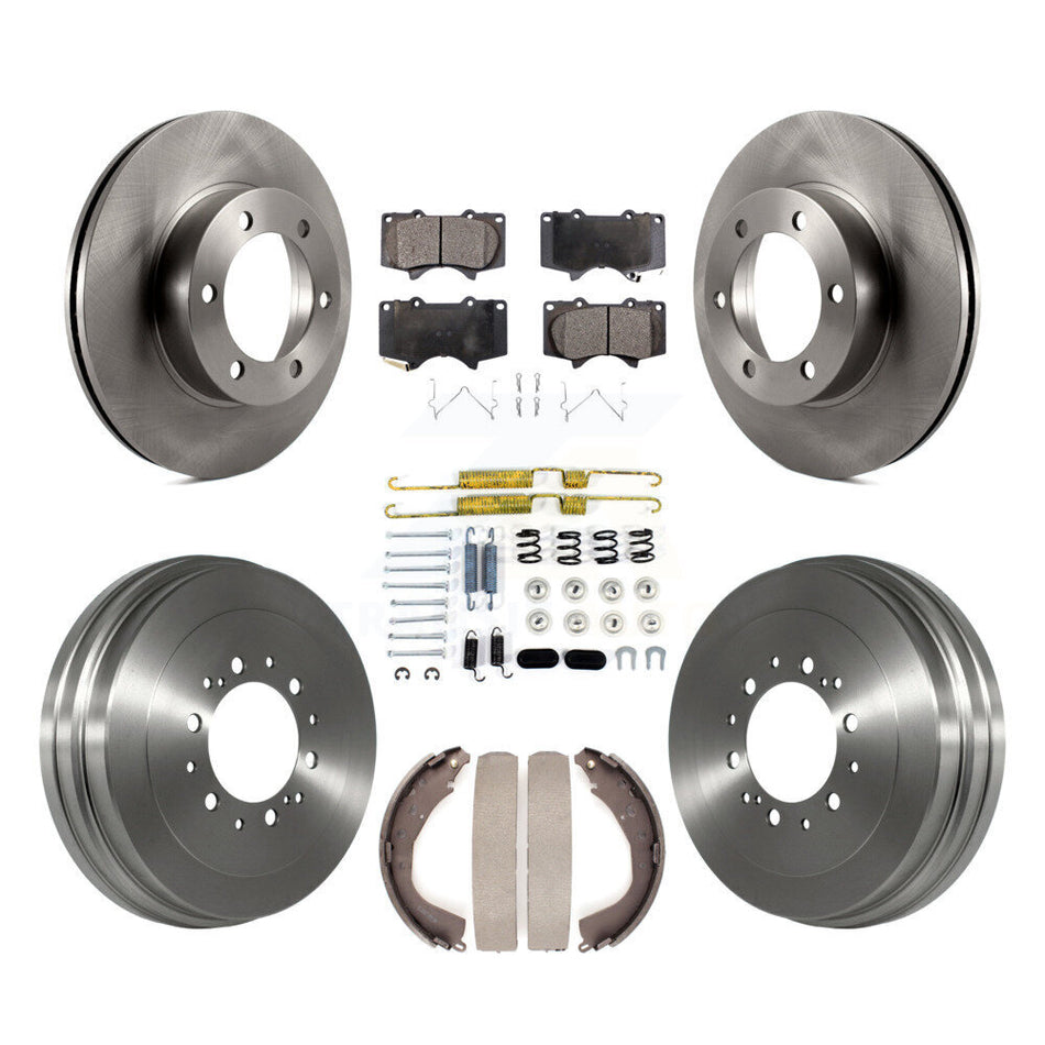 Front Rear Disc Brake Rotors Semi-Metallic Pads And Drum Kit (7Pc) For 2004-2006 Toyota Tundra K8F-102109