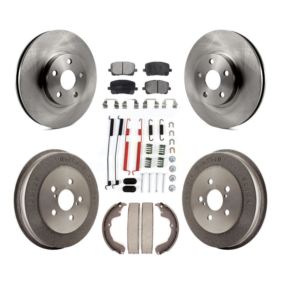 Front Rear Disc Brake Rotors Semi-Metallic Pads And Drum Kit (7Pc) For Toyota Matrix Pontiac Vibe K8F-102110