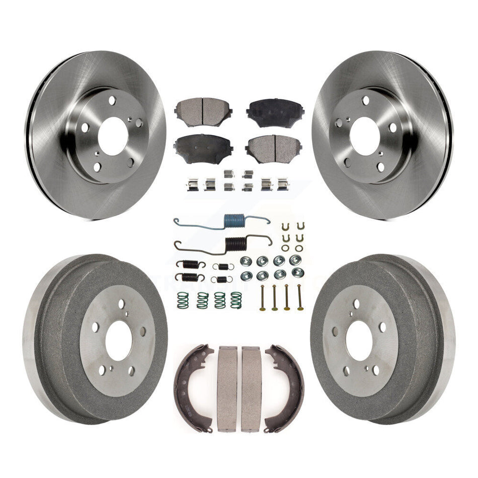 Front Rear Disc Brake Rotors Semi-Metallic Pads And Drum Kit (7Pc) For 2001-2002 Toyota RAV4 GAS engine K8F-102115