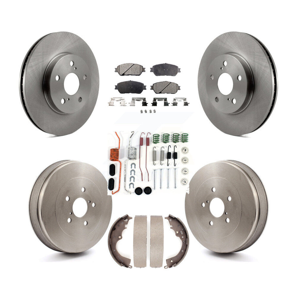 Front Rear Disc Brake Rotors Semi-Metallic Pads And Drum Kit (7Pc) For 2004-2010 Toyota Sienna K8F-102119