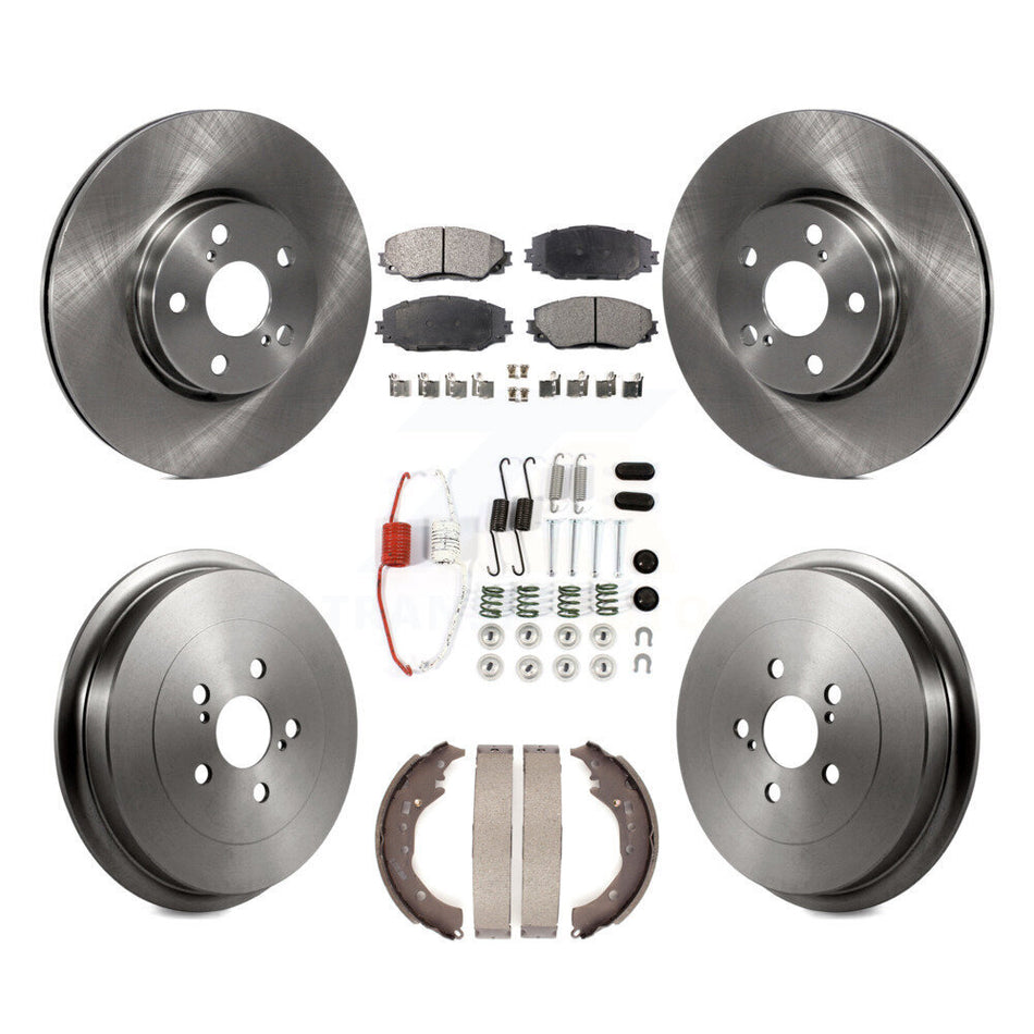 Front Rear Disc Brake Rotors Semi-Metallic Pads And Drum Kit (7Pc) For Toyota Corolla K8F-102141
