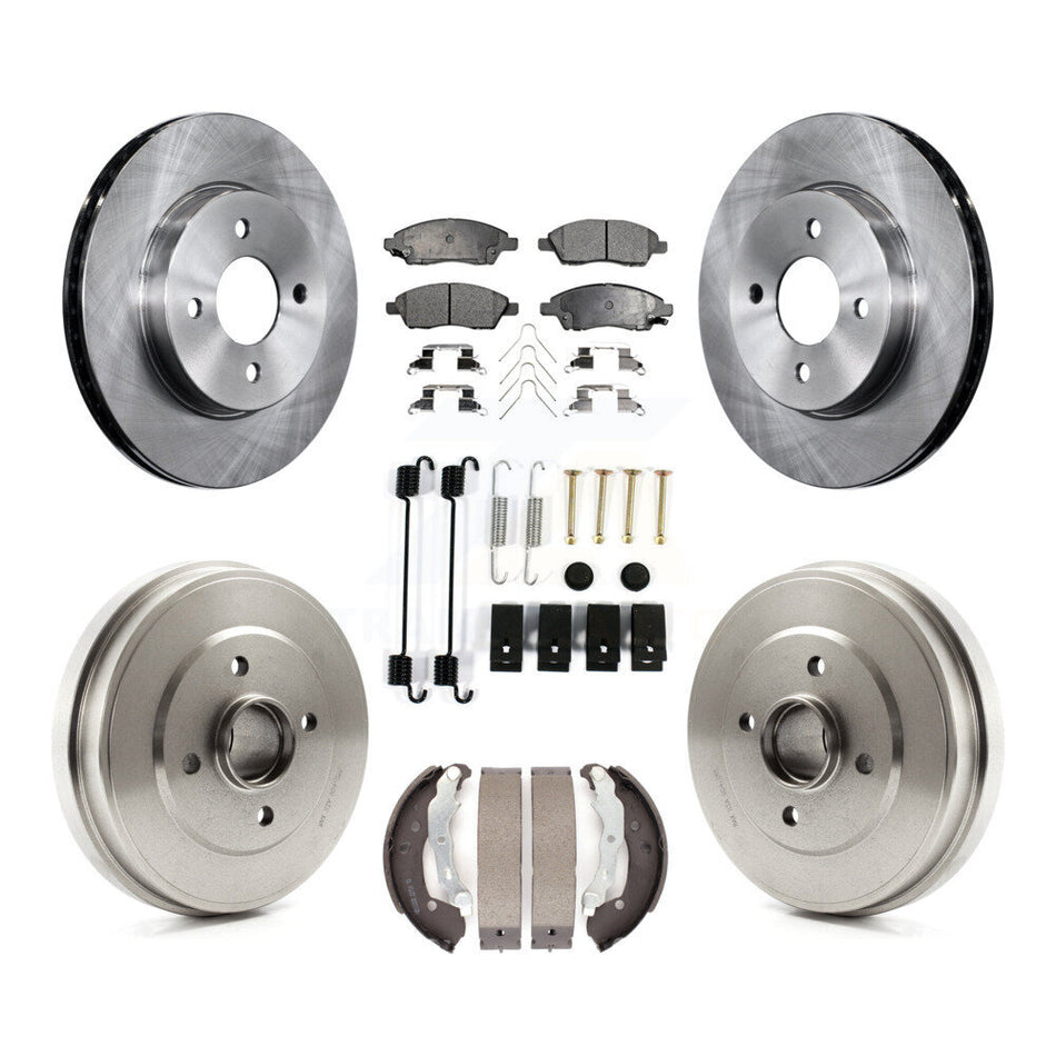 Front Rear Disc Brake Rotors Semi-Metallic Pads And Drum Kit (7Pc) For Nissan Versa Note Micra K8F-102148
