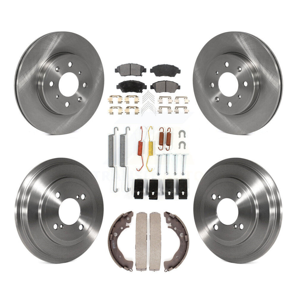 Front Rear Disc Brake Rotors Semi-Metallic Pads And Drum Kit (7Pc) For 2015-2020 Honda Fit K8F-102150