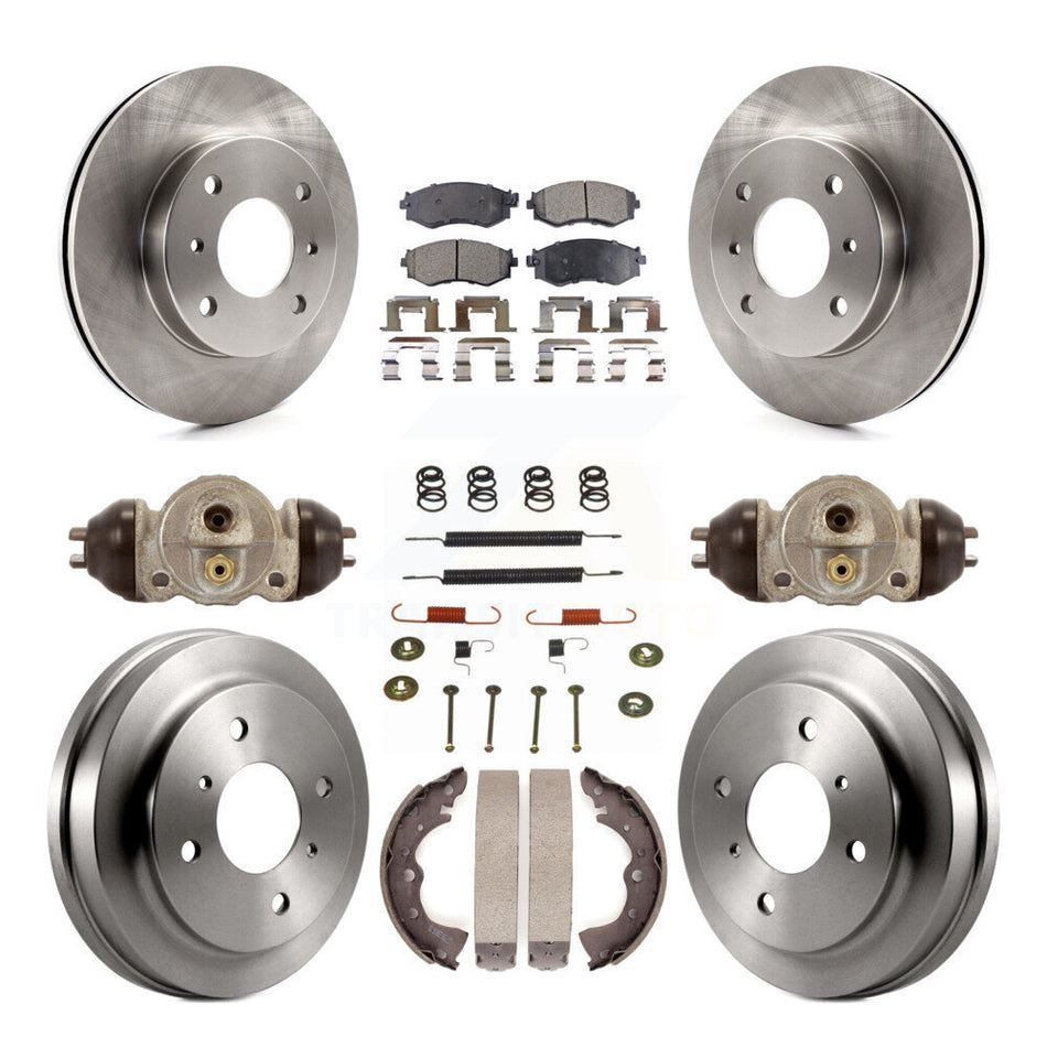 Front Rear Disc Brake Rotors Semi-Metallic Pads And Drum Kit (9Pc) For 2003-2006 Nissan Sentra 1.8L K8F-102207