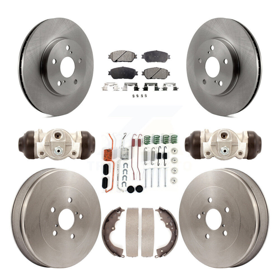 Front Rear Disc Brake Rotors Semi-Metallic Pads And Drum Kit (9Pc) For 2004-2010 Toyota Sienna K8F-102211