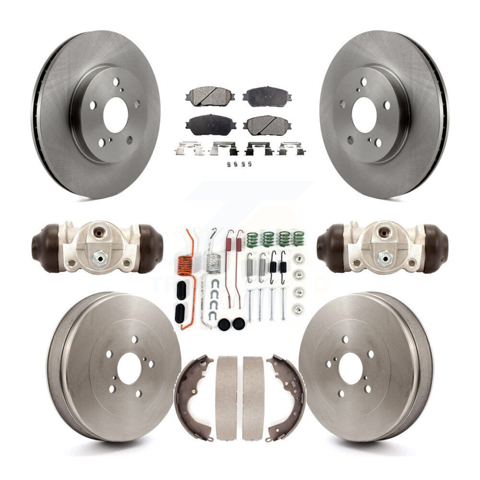 Front Rear Disc Brake Rotors Semi-Metallic Pads And Drum Kit (9Pc) For 2004-2010 Toyota Sienna K8F-102211