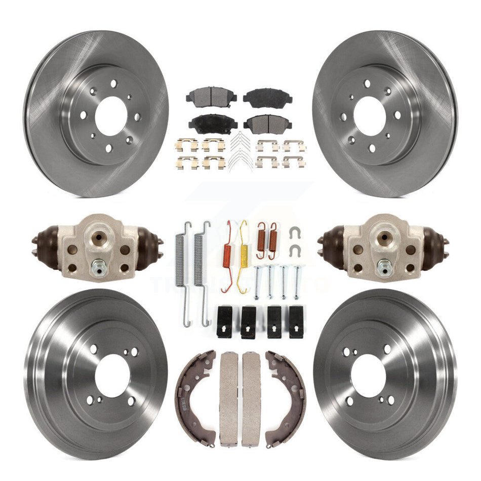 Front Rear Disc Brake Rotors Semi-Metallic Pads And Drum Kit (9Pc) For 2015-2019 Honda Fit K8F-102217