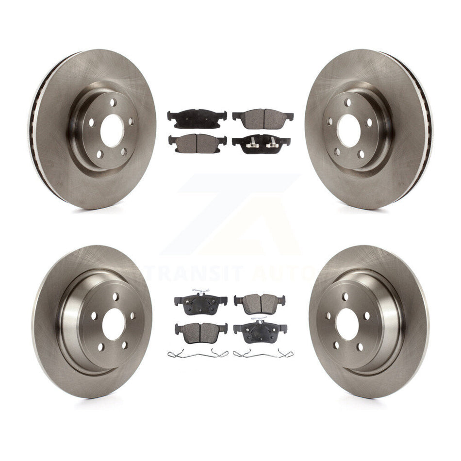 Front Rear Disc Brake Rotors And Semi-Metallic Pads Kit For Ford Edge K8F-102232