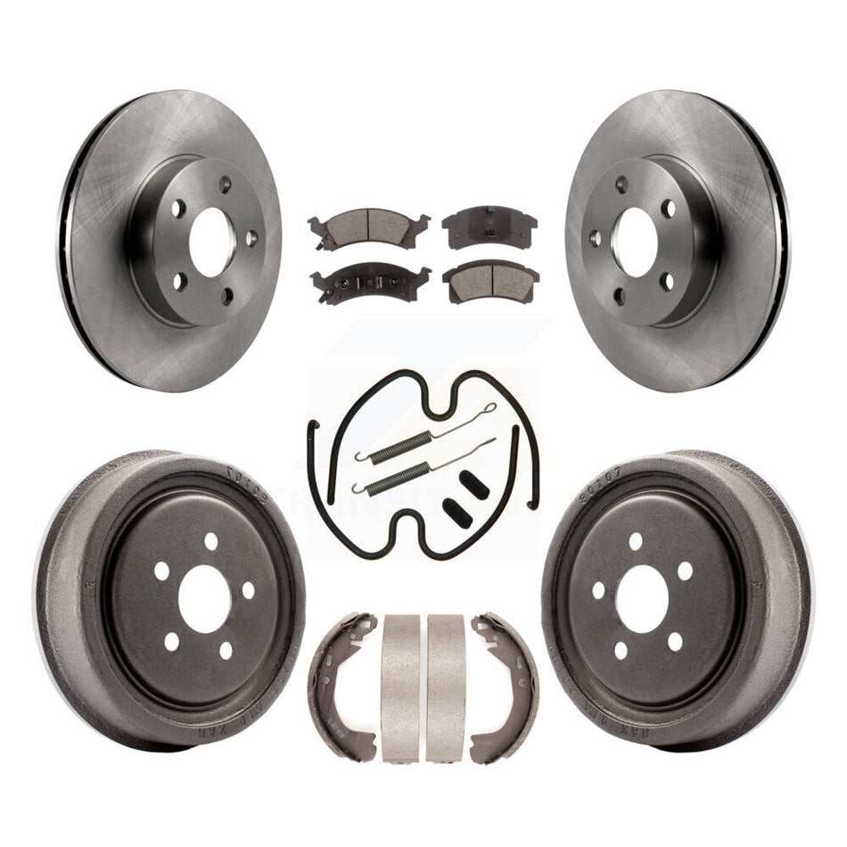 Front Rear Disc Brake Rotors Semi-Metallic Pads And Drum Kit (7Pc) For 2003 Chevrolet Cavalier With 225mm x 45mm Size K8F-102261