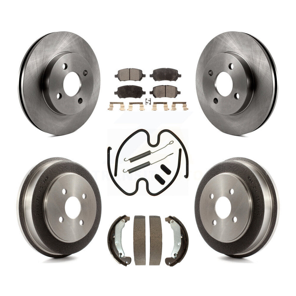 Front Rear Disc Brake Rotors Semi-Metallic Pads And Drum Kit (7Pc) For Chevrolet Cobalt Saturn Ion Pontiac G5 Pursuit K8F-102266