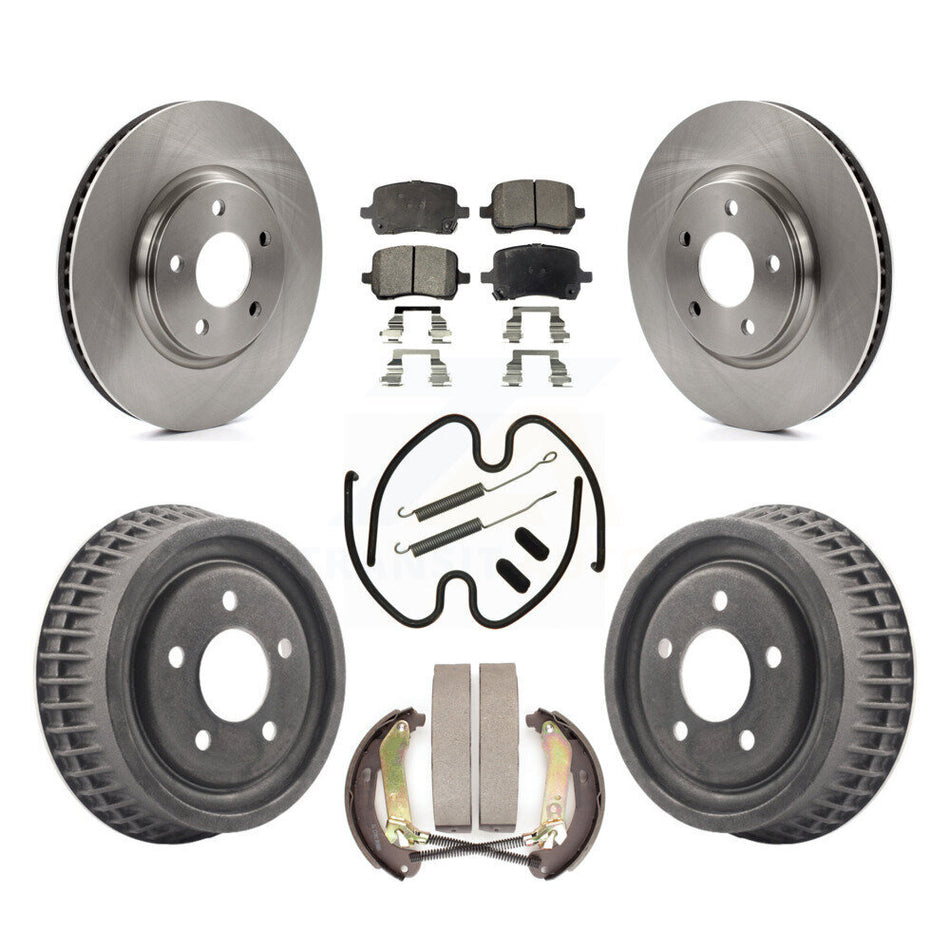 Front Rear Disc Brake Rotors Semi-Metallic Pads And Drum Kit (7Pc) For 2004 Chevrolet Malibu rear brakes With 296mm Diameter Rotor K8F-102267