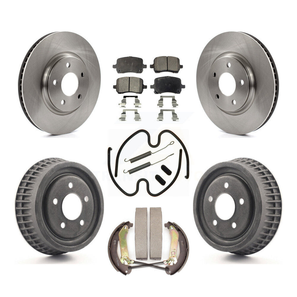 Front Rear Disc Brake Rotors Semi-Metallic Pads And Drum Kit (7Pc) For 2004 Chevrolet Malibu rear brakes With 296mm Diameter Rotor K8F-102267