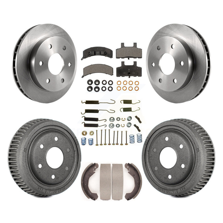 Front Rear Disc Brake Rotors Semi-Metallic Pads And Drum Kit (7Pc) For 1992-1994 Chevrolet Blazer 4WD With 11" Diameter K8F-102282