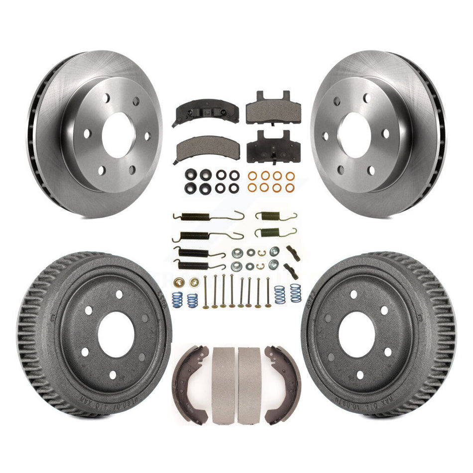 Front Rear Disc Brake Rotors Semi-Metallic Pads And Drum Kit (7Pc) For 1992-1994 Chevrolet Blazer 4WD With 11" Diameter K8F-102282