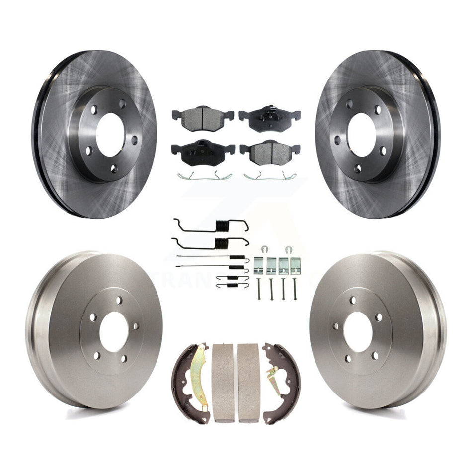 Front Rear Disc Brake Rotors Semi-Metallic Pads And Drum Kit (7Pc) For 2007-2007 Ford Escape Mercury Mariner From 01/08/07 rear brakes K8F-102285