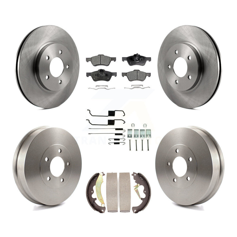 Front Rear Disc Brake Rotors Semi-Metallic Pads And Drum Kit (7Pc) For 2007-2007 Ford Escape Mercury Mariner From 01/08/07 rear brakes K8F-102287