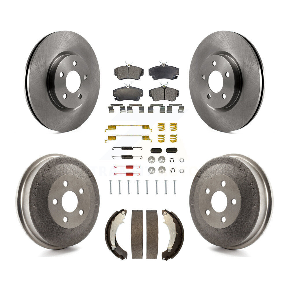 Front Rear Disc Brake Rotors Semi-Metallic Pad And Drum Kit (7Pc) For Chrysler PT Cruiser K8F-102298