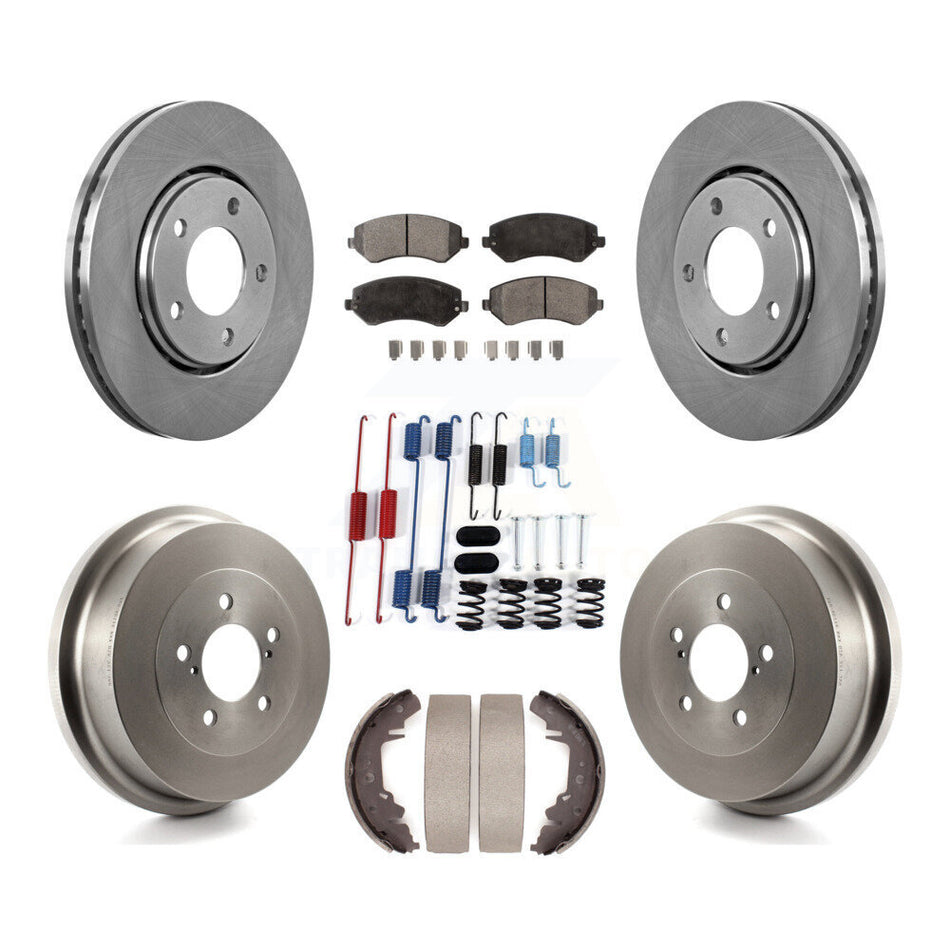 Front Rear Brake Rotors Semi-Metallic Pad Drum Kit (7Pc) For Dodge Caravan Grand Chrysler K8F-102302