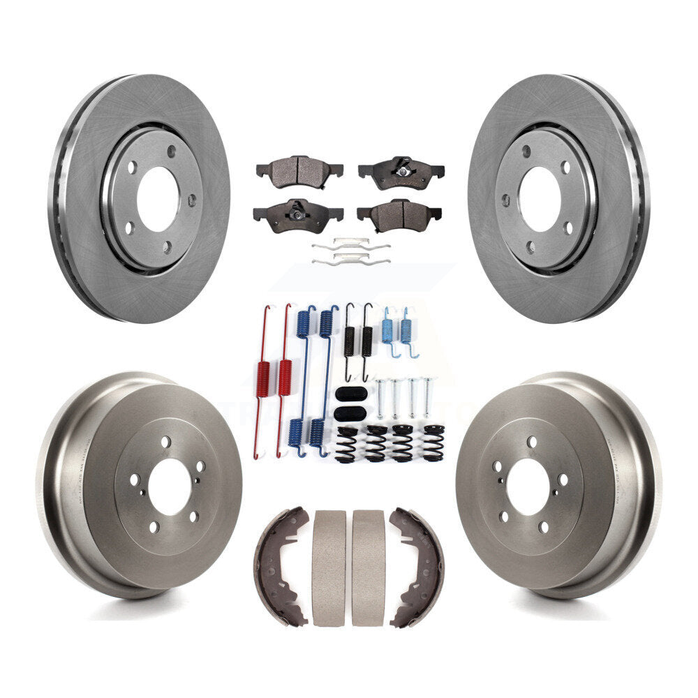 Front Rear Disc Brake Rotor Semi-Metallic Pad & Drum Kit (7Pc) For Dodge Caravan Chrysler K8F-102303