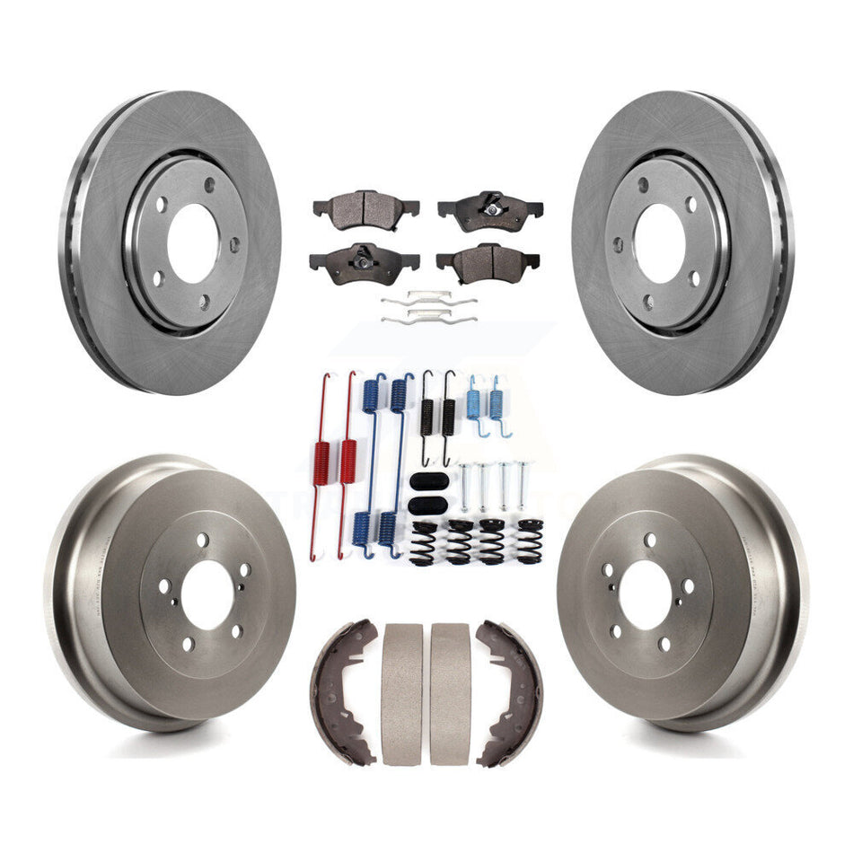 Front Rear Disc Brake Rotor Semi-Metallic Pad & Drum Kit (7Pc) For Dodge Caravan Chrysler K8F-102303