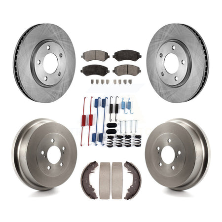 Front Rear Brake Rotors Semi-Metallic Pad Drum Kit (7Pc) For Dodge Grand Caravan Chrysler K8F-102306