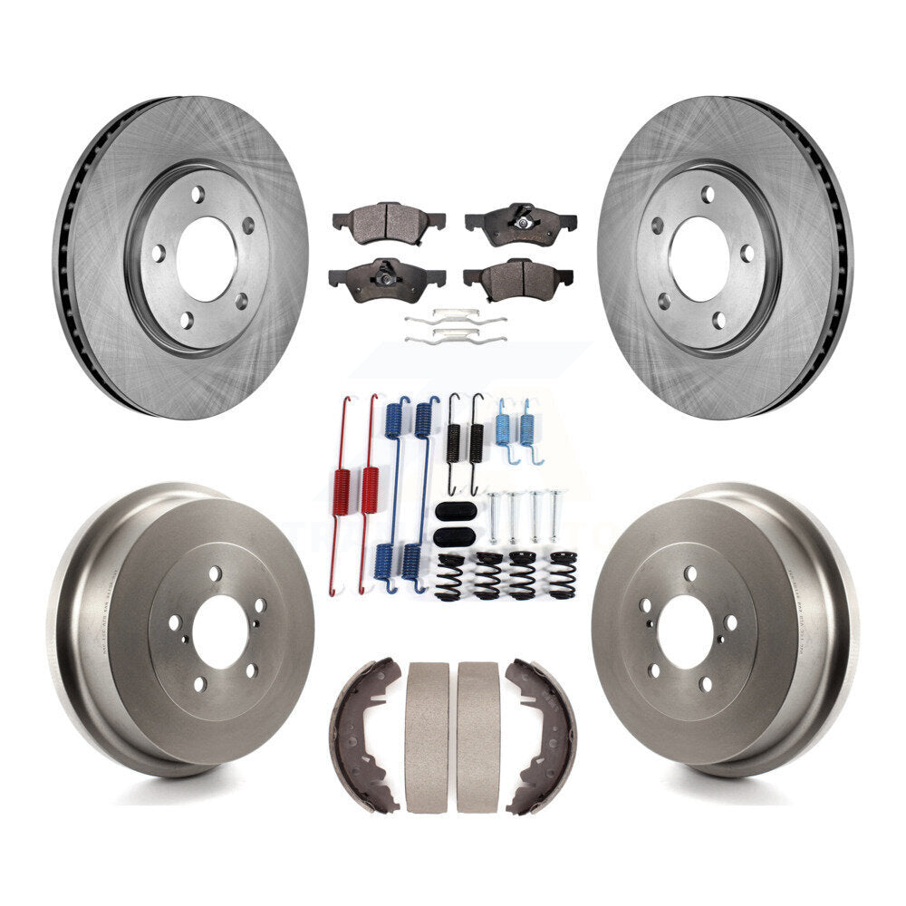 Front Rear Brake Rotors Semi-Metallic Pad Drum Kit (7Pc) For Dodge Caravan Grand Chrysler K8F-102307