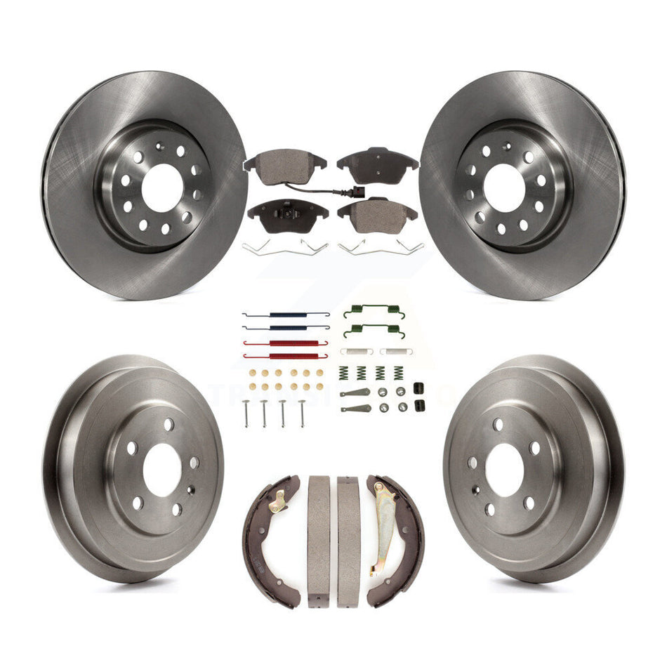 Front Rear Disc Brake Rotors Semi-Metallic Pads And Drum Kit (7Pc) For Volkswagen Jetta K8F-102329