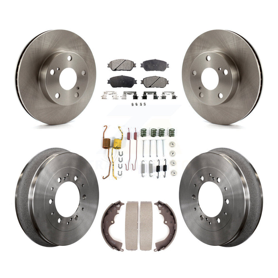 Front Rear Disc Brake Rotors Semi-Metallic Pads And Drum Kit (7Pc) For 2015 Toyota Tacoma 4WD With 5 Lug Wheels K8F-102332