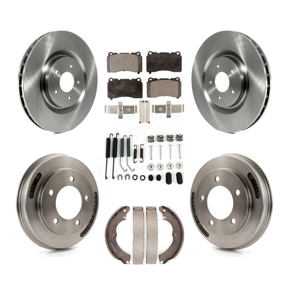 Front Rear Disc Brake Rotors Semi-Metallic Pads And Drum Kit (7Pc) For Mitsubishi Lancer K8F-102334