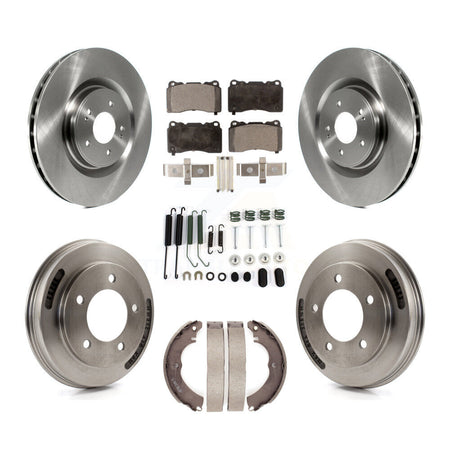Front Rear Disc Brake Rotors Semi-Metallic Pads And Drum Kit (7Pc) For Mitsubishi Lancer K8F-102334