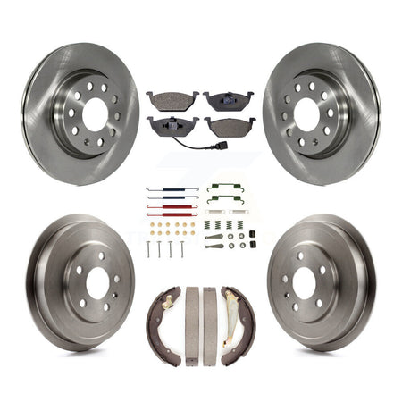 Front Rear Disc Brake Rotors Semi-Metallic Pads And Drum Kit (7Pc) For Volkswagen Jetta K8F-102338