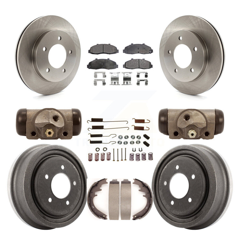 Front Rear Disc Brake Rotors Semi-Metallic Pads And Drum Kit (9Pc) For Ford F-150 4WD K8F-102346