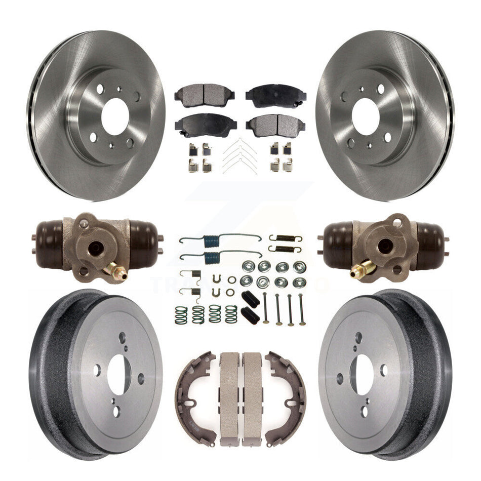 Front Rear Disc Brake Rotors Semi-Metallic Pads And Drum Kit (9Pc) For 1993-1997 Toyota Corolla Geo Prizm K8F-102369
