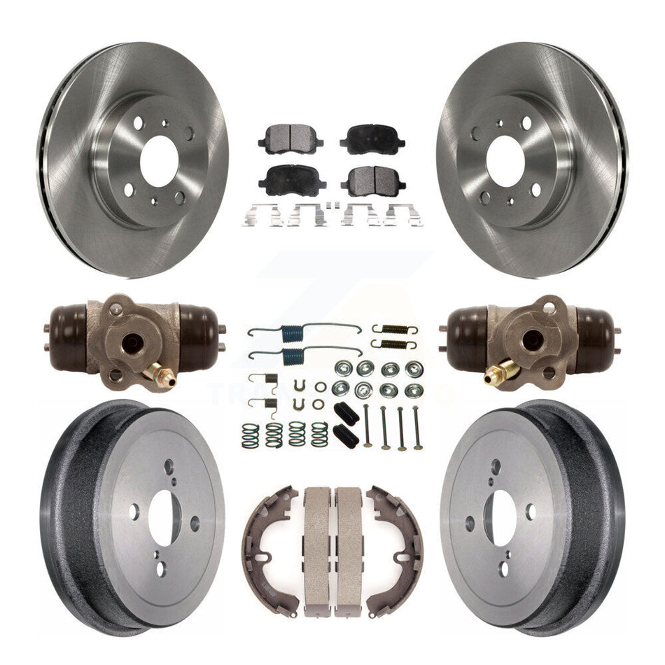 Front Rear Disc Brake Rotors Semi-Metallic Pads And Drum Kit (9Pc) For Toyota Corolla Chevrolet Prizm Non-ABS K8F-102374