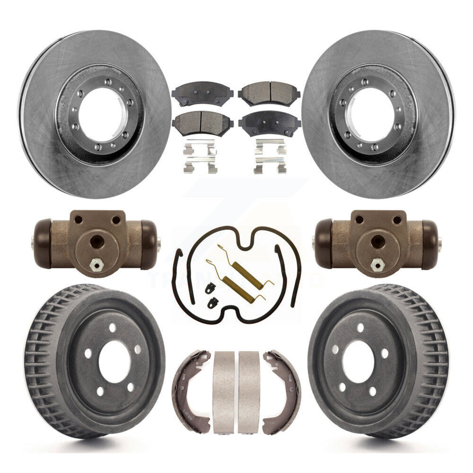 Front Rear Disc Brake Rotors Semi-Metallic Pads And Drum Kit (9Pc) For Chevrolet Venture Pontiac Montana Oldsmobile Silhouette Trans Sport K8F-102396