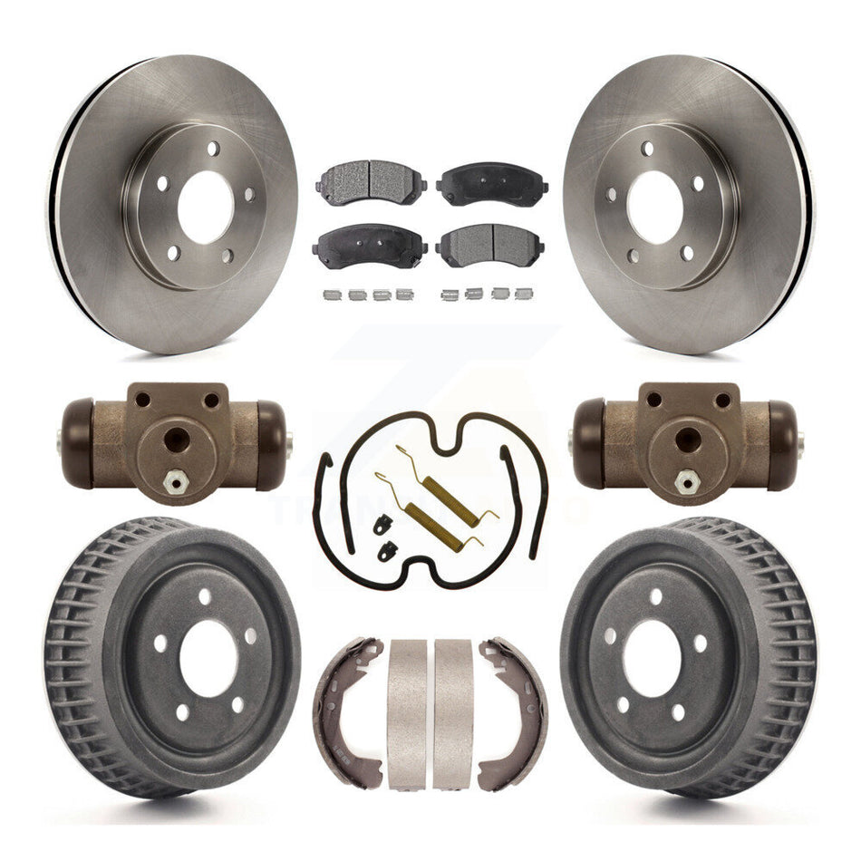 Front Rear Disc Brake Rotors Semi-Metallic Pads And Drum Kit (9Pc) For 2002-2004 Chevrolet Venture Pontiac Montana Oldsmobile Silhouette K8F-102401