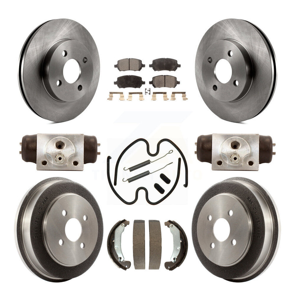 Front Rear Disc Brake Rotors Semi-Metallic Pads And Drum Kit (9Pc) For 2003 Saturn Ion K8F-102402