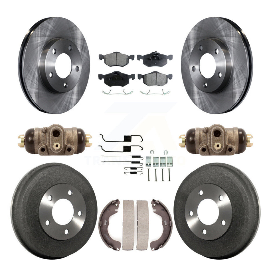 Front Rear Disc Brake Rotors Semi-Metallic Pads And Drum Kit (9Pc) For Ford Escape Mazda Tribute Mercury Mariner K8F-102427