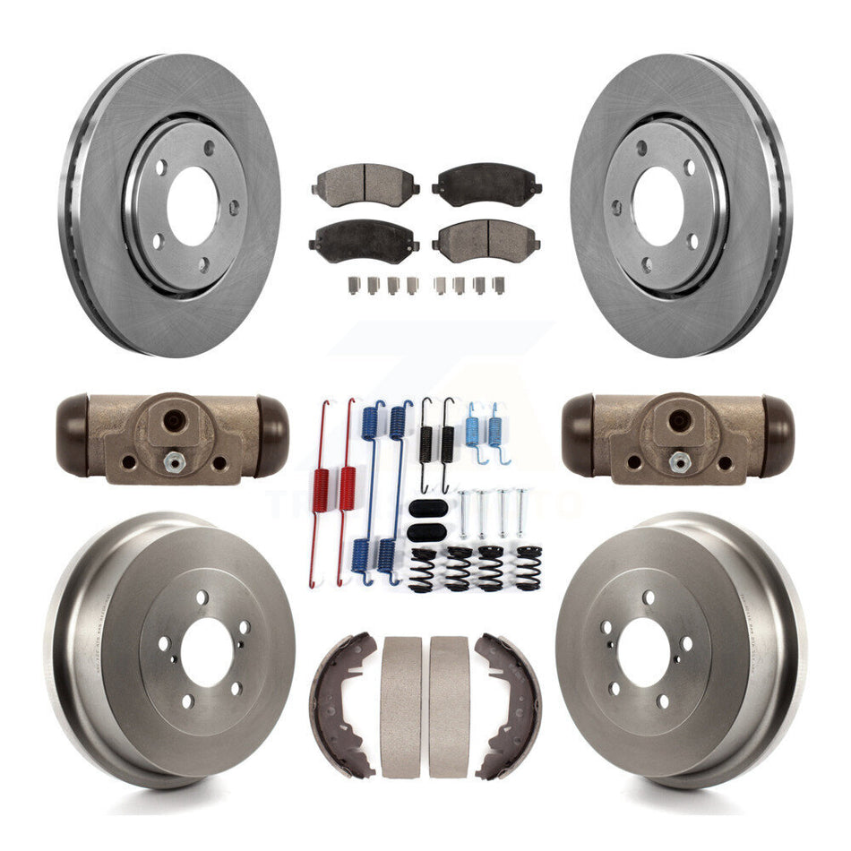 Front Rear Brake Rotors Semi-Metallic Pad Drum Kit (9Pc) For Dodge Caravan Grand Chrysler K8F-102445