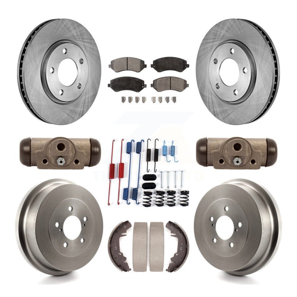 Front Rear Brake Rotors Semi-Metallic Pad Drum Kit (9Pc) For Dodge Grand Caravan Chrysler K8F-102449