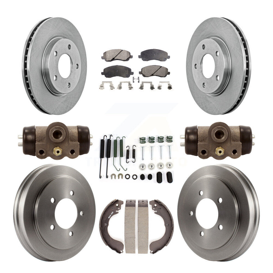 Front Rear Disc Brake Rotors Semi-Metallic Pads And Drum Kit (9Pc) For Dodge Caliber K8F-102454