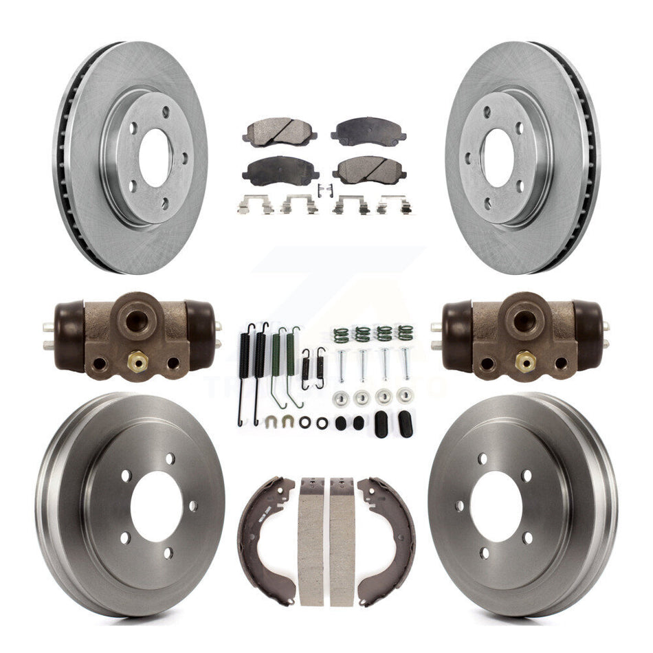 Front Rear Disc Brake Rotors Semi-Metallic Pads And Drum Kit (9Pc) For Dodge Caliber K8F-102454