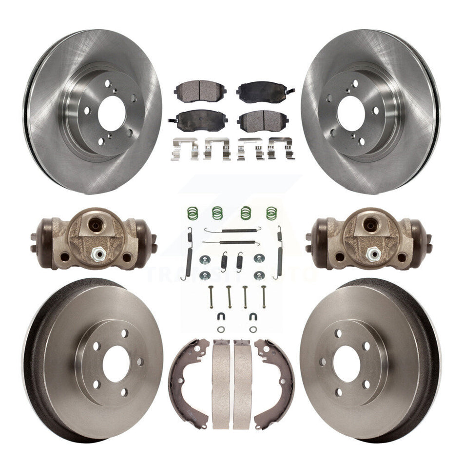 Front Rear Disc Brake Rotors Semi-Metallic Pads And Drum Kit (9Pc) For 2002-2003 Subaru Impreza Outback RS TS K8F-102464