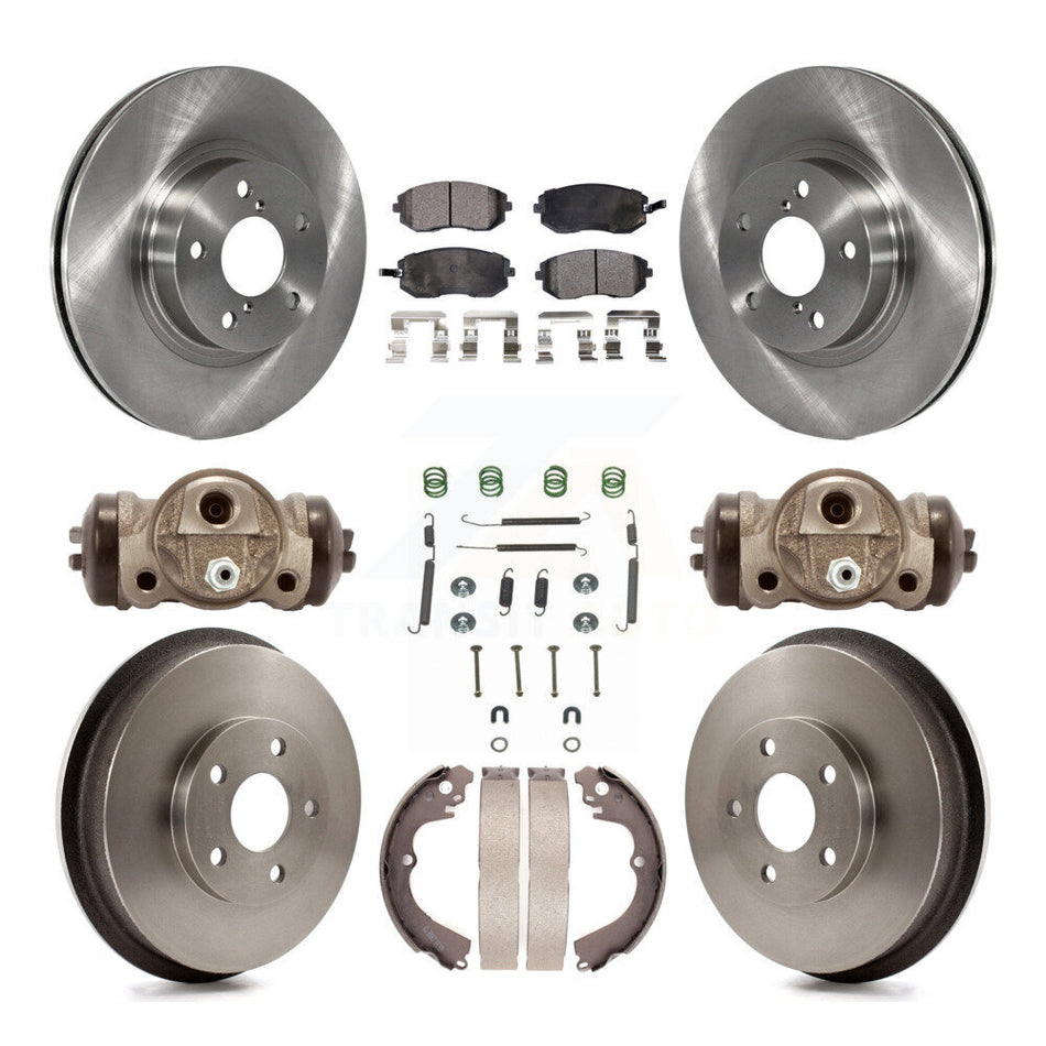Front Rear Disc Brake Rotors Semi-Metallic Pads And Drum Kit (9Pc) For 2002-2003 Subaru Impreza Outback RS TS K8F-102464