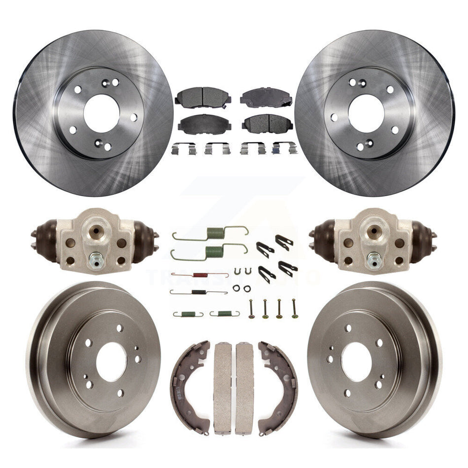 Front Rear Disc Brake Rotors Semi-Metallic Pads And Drum Kit (9Pc) For 2011 Honda Civic GX K8F-102465