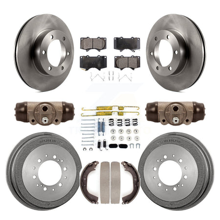 Front Rear Disc Brake Rotors Semi-Metallic Pads And Drum Kit (9Pc) For Toyota Tundra K8F-102468