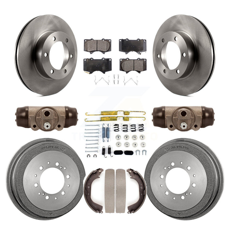 Front Rear Disc Brake Rotors Semi-Metallic Pads And Drum Kit (9Pc) For Toyota Tundra K8F-102468