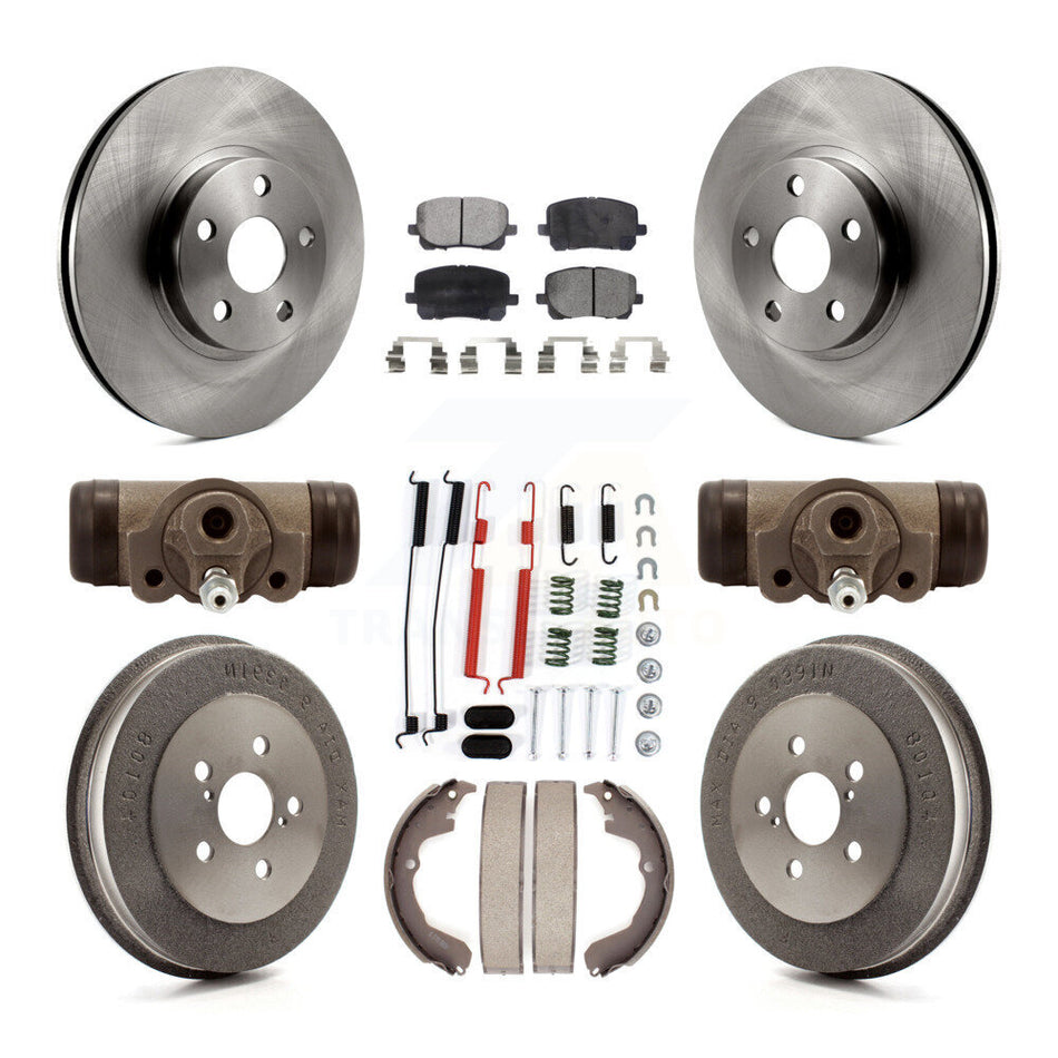 Front Rear Disc Brake Rotors Semi-Metallic Pads And Drum Kit (9Pc) For Pontiac Vibe Toyota Matrix K8F-102469