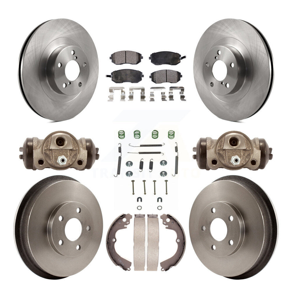 Front Rear Disc Brake Rotors Semi-Metallic Pads And Drum Kit (9Pc) For Subaru Forester Impreza K8F-102476