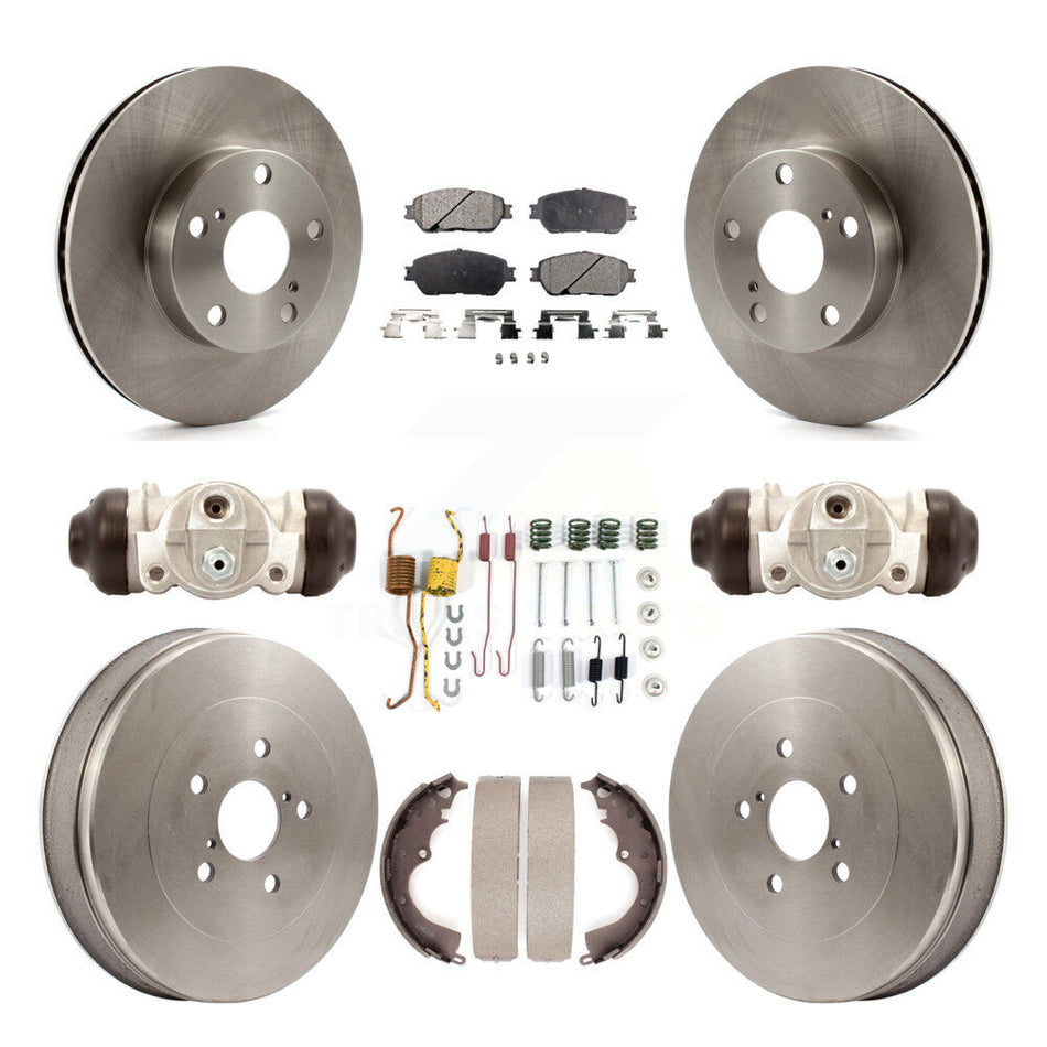 Front Rear Disc Brake Rotors Semi-Metallic Pads And Drum Kit (9Pc) For Toyota Tacoma With 5 Lug Wheels K8F-102481